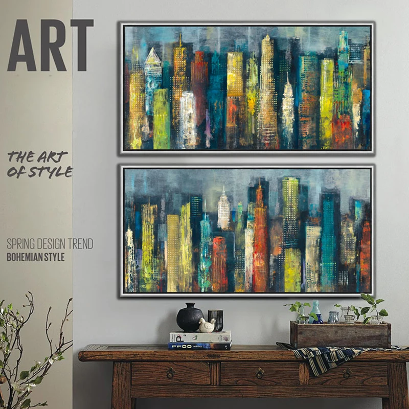 American Style Painting Poster Picture Print New York Landscape Canvas