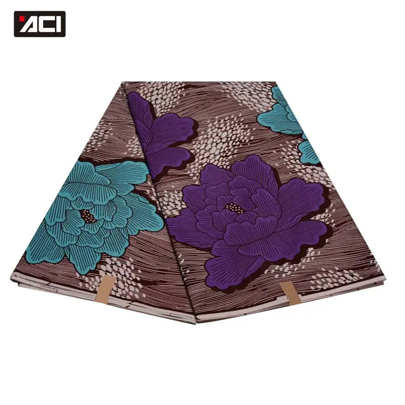 

Purple African Ankara Fabrics Wholesale Pure Polyester Wax Waterproof Wedding Dress Veritable Wax Hollandais Tissus Patchwork