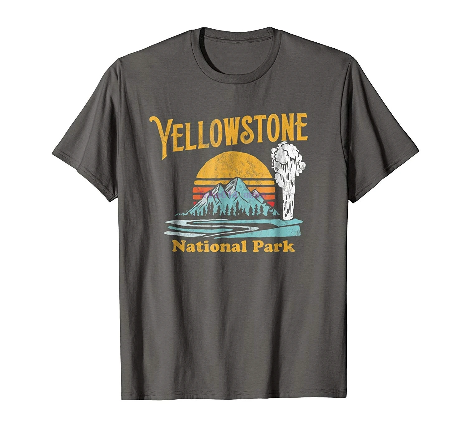 GILDAN brand men shirt Funny Vintage Yellowstone National Park Retro T