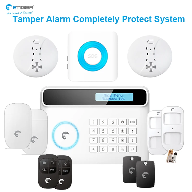 eTIGER 8hrs Li Standby Battery Completely Protect GSM/PSTN Tamper Alarm