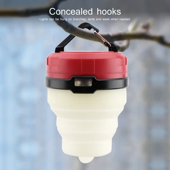 

BORUiT 20W Colorful Silicone Camping Light 4-Mode IPX6 Waterproof Hanging Camping Tent Lamp Collapsible Garden Light With Hook