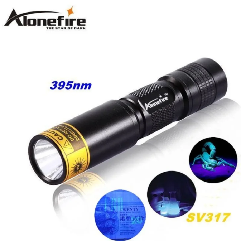 ALONEFIRE SV317 395nm Мини УФ светодиодный фонарик факела ультрафиолетового света для