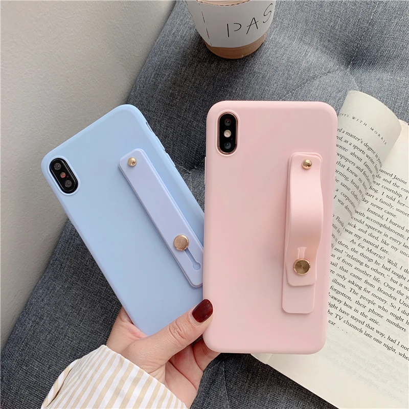 

Ainike Hand Band Silicone Case Wrist Band Kickstand Soft TPU for Samsung Galaxy S6 S7 S8Plus S10E A5 A9Star A6 A8 J7Prime