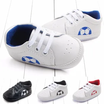 

2019 Newborn Infant Baby Sneaker Anti-slip Football Soft Sole Toddler Shoes