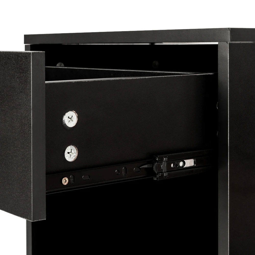 2pcs Wood Night Stand 2 Tiers 1 Drawer Bedside End Table Bedroom Furniture Organizer Storage Basket Nightstands Blakc White 2pcs Wood Night Stand 2 Tiers 1 Drawer Bedside End Table Bedroom Furniture Organizer Storage Basket Nightstands Blakc White