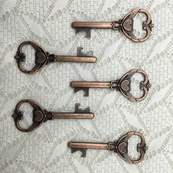 

50pcs/lot Classic Creative Wedding Favors Party Gifts Back Gifts for Guest Antique Key Bottle Opener