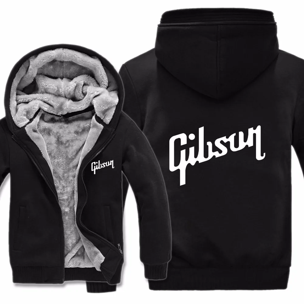 

2019 Man Coat Hip Hop Guitar Gibson Sweatshirts Gibson Hoodies Jacket Winter Men Casual Thick Fleece Popular Pullover