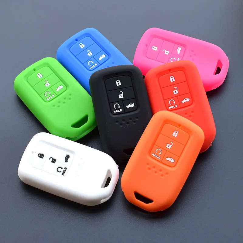 

Car-stying For Honda 2016 2017 CRV Pilot Accord Civic Fit Freed 4 button Remote protect Silicone rubber Car Key fob Cover Case