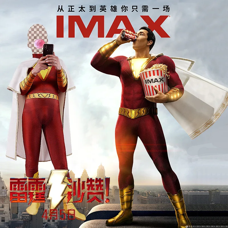 Костюм Shazam на Хэллоуин для детей/мужчин с накидкой, боди Billy Batson Comic Con, Детский комбинезон для мальчиков, нарядное платье