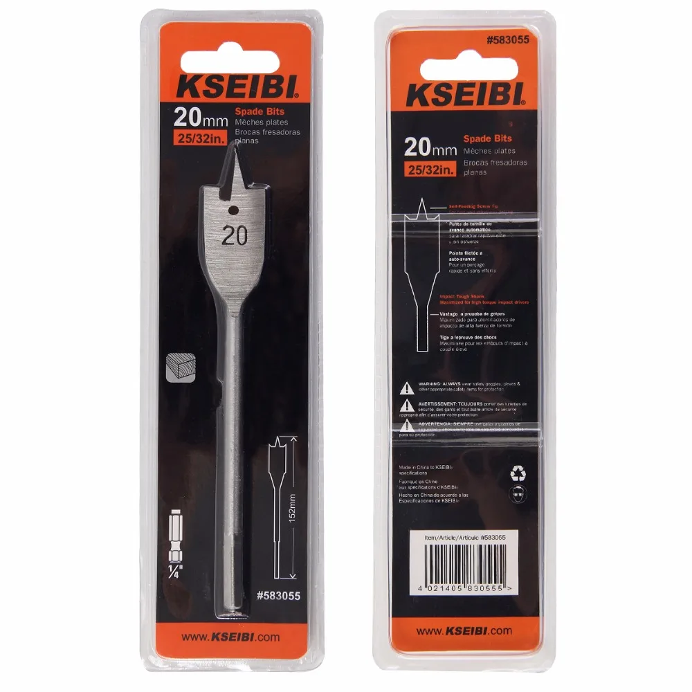 KSEIBI 583010 583080Professional шестигранный хвостовик плоская лопатка древесина сверло для