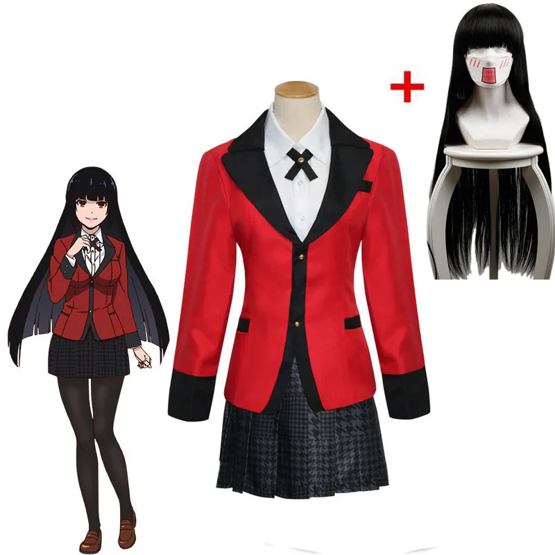 Хит продаж 2018 костюмы для косплея аниме Kakegurui Yumeko Jabami японские школьницы крутая