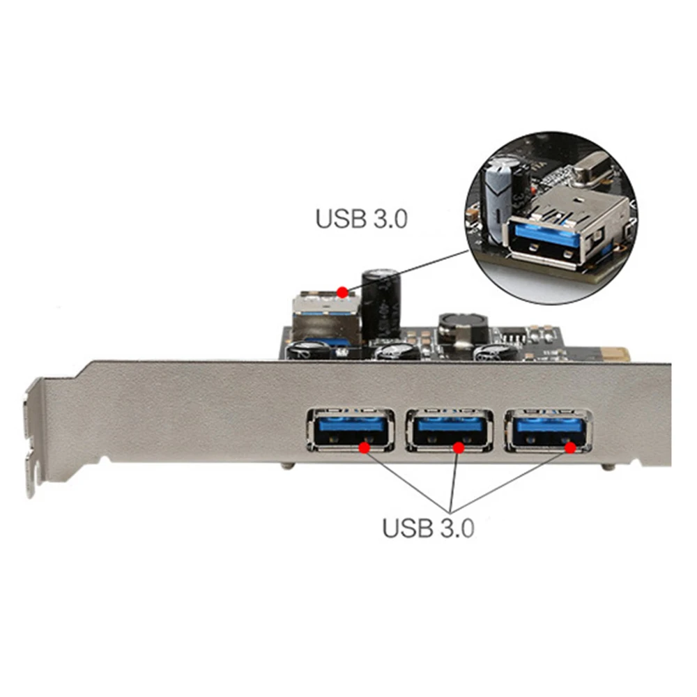 3 + 1 порта USB3.0 плата расширения для PCI Express X1 до внешних внутренний PCIe Riser card
