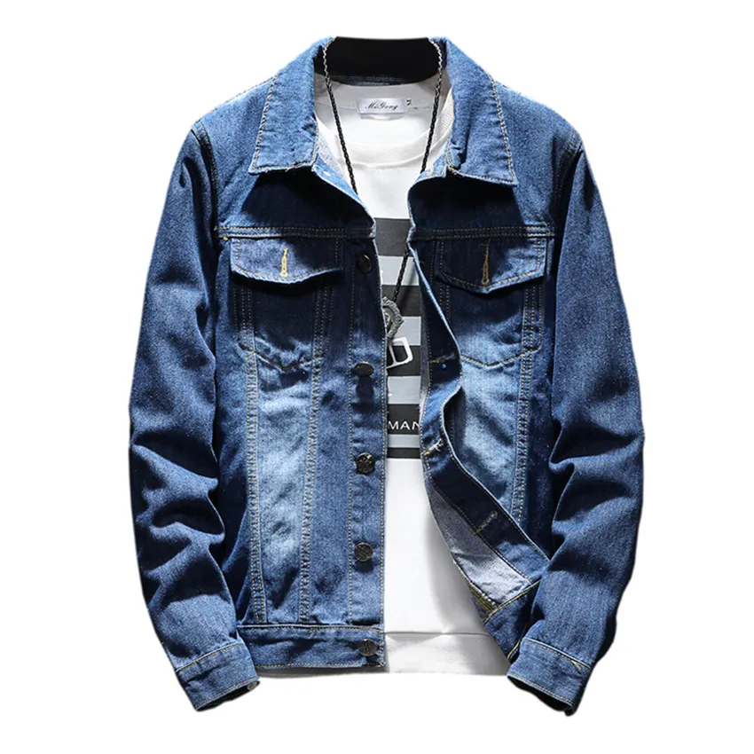 

2019 Autumn Winter Men Jean Jacket Clothing Denim Jacket Fashion Mens Jeans Jackets Outwear Male Cowboy jaqueta jeans masculina