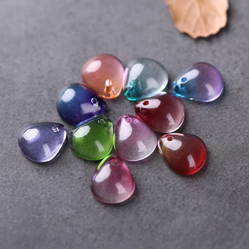 

Doreen Box 5PCs 12x10mm Gradient Color Czech Glass Petals Flower Tear Drop beads Plum Glass accessories