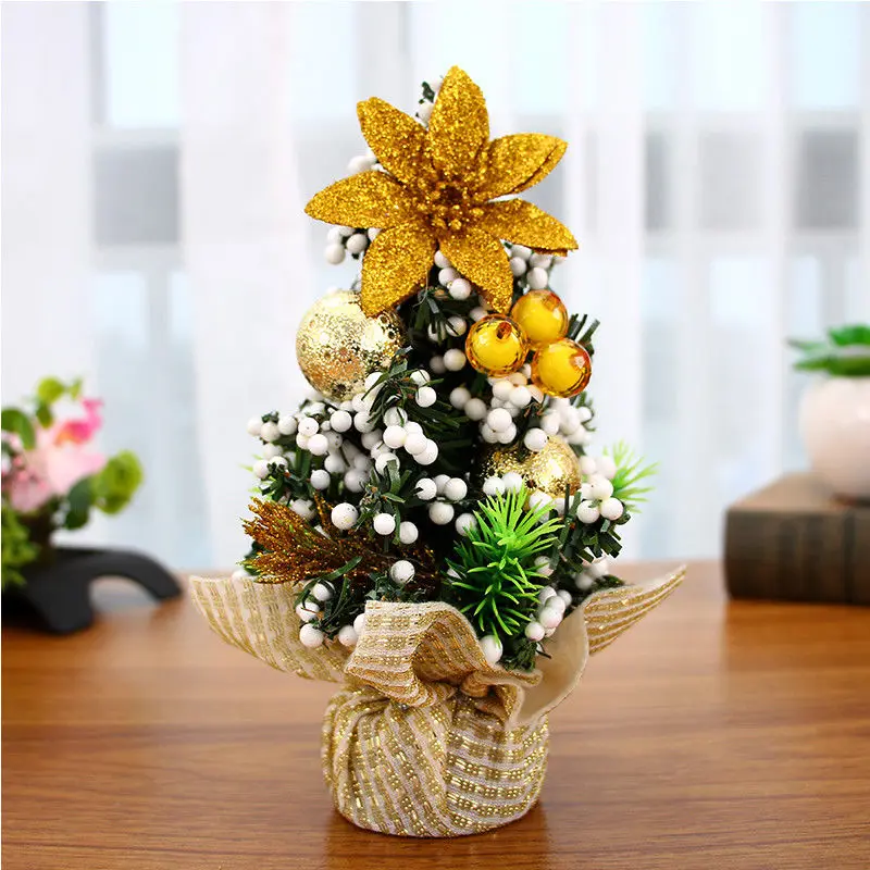 Mini 20cm Christmas Tree Decor Table Desk Decor Small Party Xmas Ornaments Gift