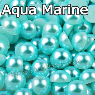 3 мм 1500 шт/партия простые смешанные цвета полукруглые бусины имитация ABS плоский задний жемчуг для модных женщин DIY Дизайн ногтей ювелирные изделия аксессуар - Цвет: Aqua Marine