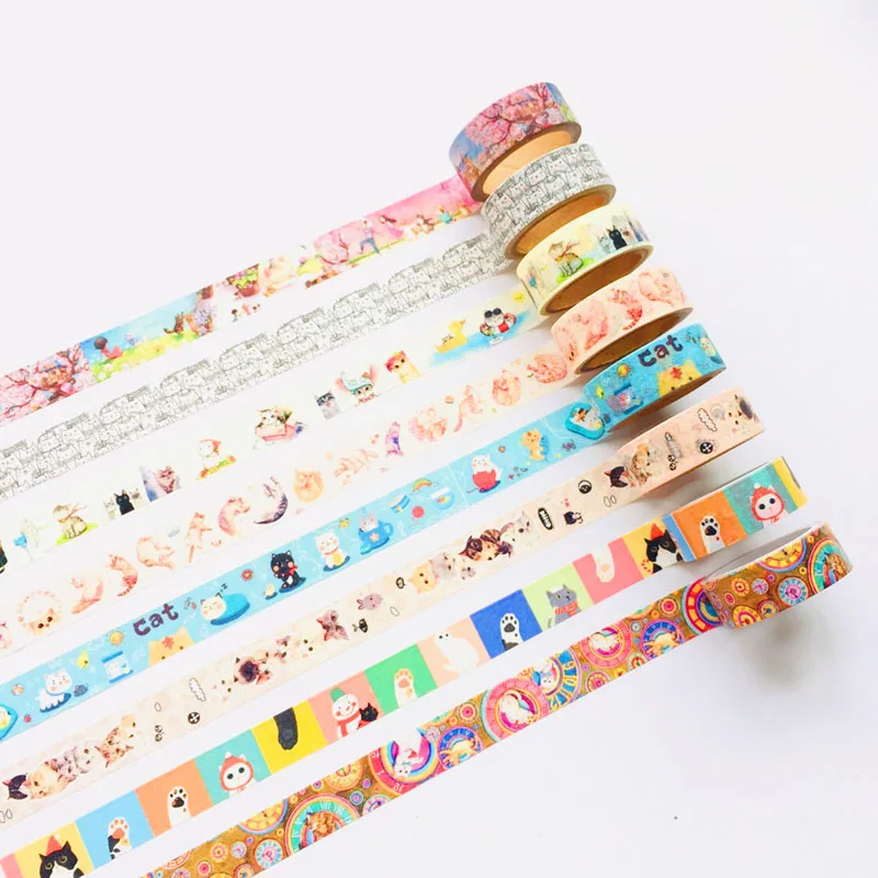 

15mm*5M Kawaii Cats Washi Masking Tape Hand Account Computer Notebook Decor