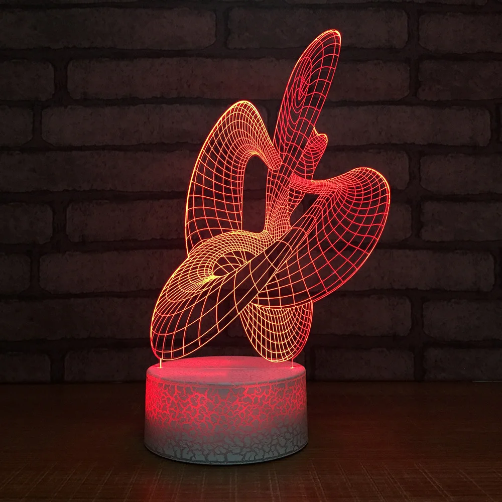 3D видения Иллюзия градиент абстрактная лампа светодио дный творческие ночные огни атмосфера настольная лампа Новинка спальный