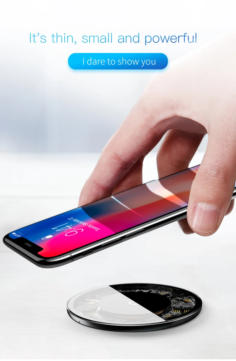 Baseus 10 Вт QI Беспроводное зарядное устройство для iPhone X Беспроводное зарядное устройство для samsung Galaxy S9 xiaomi USB ЗУ для мобильного телефона pad