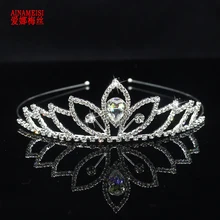 AINAMEISI свадебный венец со стразами принцесса ободок Девушки Женщины Стразы Pageant свадебные диадемы и короны украшения для волос