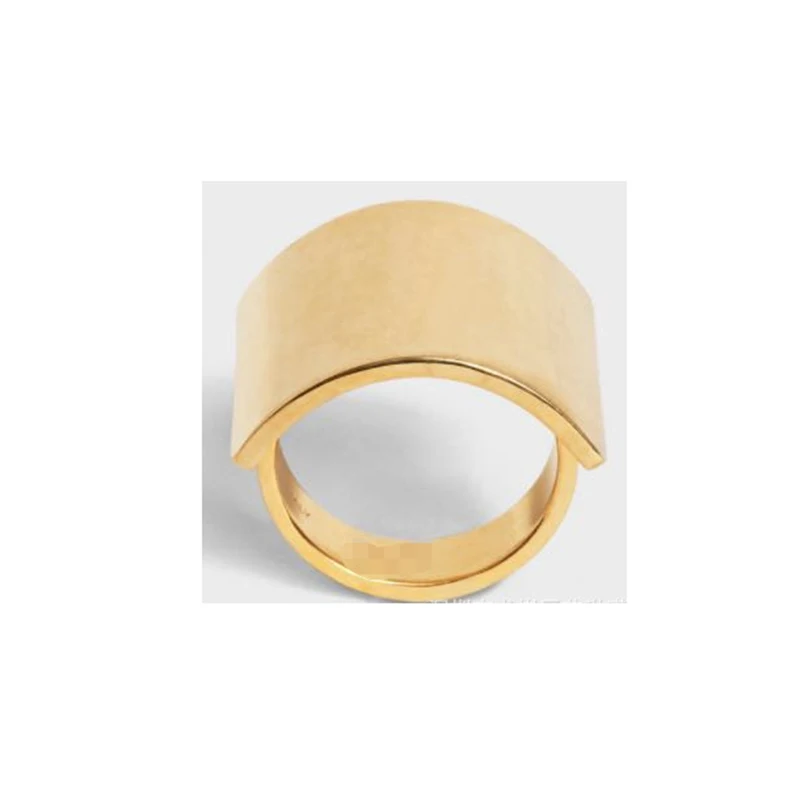 

New Semi-circular Arc Smooth Surface Simple Cold Wind Ring for Men and Women
