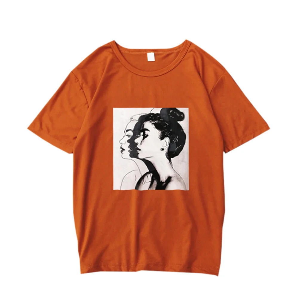 Women New Fashion T shirt Spring Summer Girls Print 3/4 Sleeve Top O Neck Loose Tops Slim Fit Soft Short Shirt Dropshiping | Женская