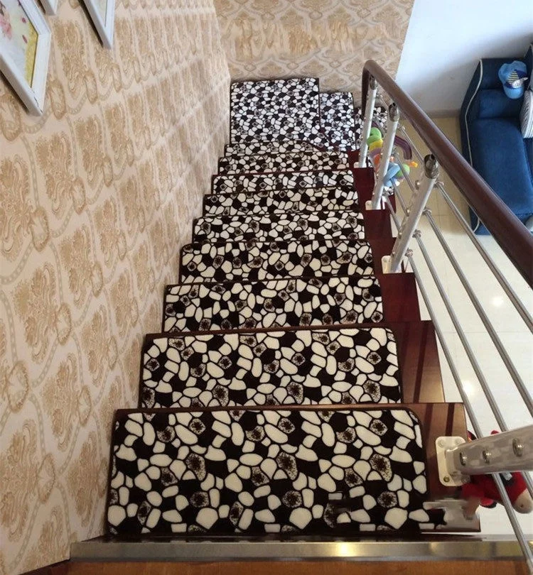 Us 24 15 31 Off 13pcs Stair Treads Rectangle Non Slip Carpet Stone Printing Stair Mats Country Style Rugs Pads 2color 3size In Mat From Home