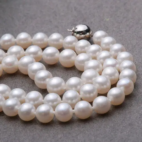

Free Shipping >>Charming 8-9mm AAA+ natural pearl necklace 925/14kt Y/W clasp choose jewelry