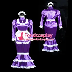 Lockable Sissy Maid атласное платье-рыбий хвост унисекс CD/tv на заказ [G3843]