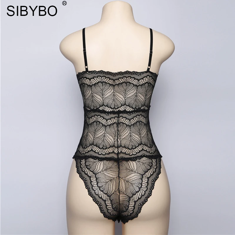 Sibybo, сексуальный кружевной женский прозрачный боди, Облегающий комбинезон, летние комбинезоны, женский комбинезон, боди, комбинезоны, женский комбинезон