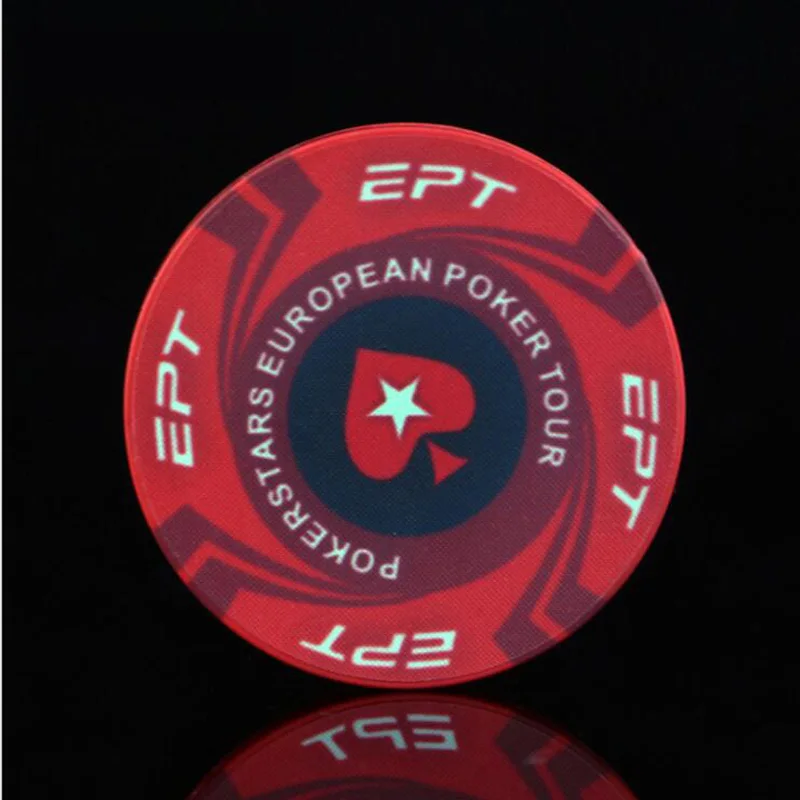 9pcs/Set EPT European Poker Chips Set with Value Ceramic Chips Pokerstar Poker Set Tour Handfeel Professional Casino Chip home