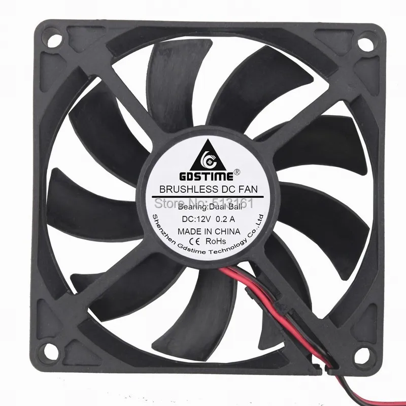 

Gdstime 12V 80mm 2Pin Ball Bearing 8cm 80x80x15mm DC Cooling Fan Radiator