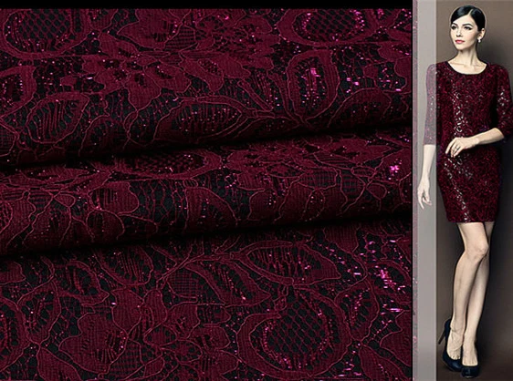 

Double Layer Composite Lace Fabric Red guipure lace fabric felt tissue hick-yarn-for-knitting red organza fabrics for patchwork