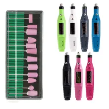 Профессиональный электрический прибор для маникюра машина для ногтей педикюр машина Гель-лак шлифовальный инструмент 12 шт кварц, шлифование