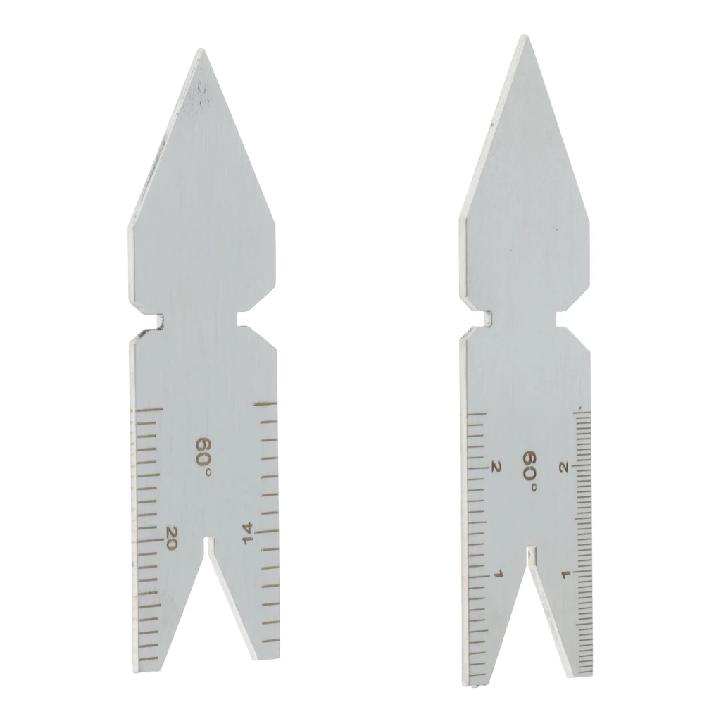 Set Of 2PCS 60 Degree Stainless Steel Fish Center Gauges Inch / Metric
