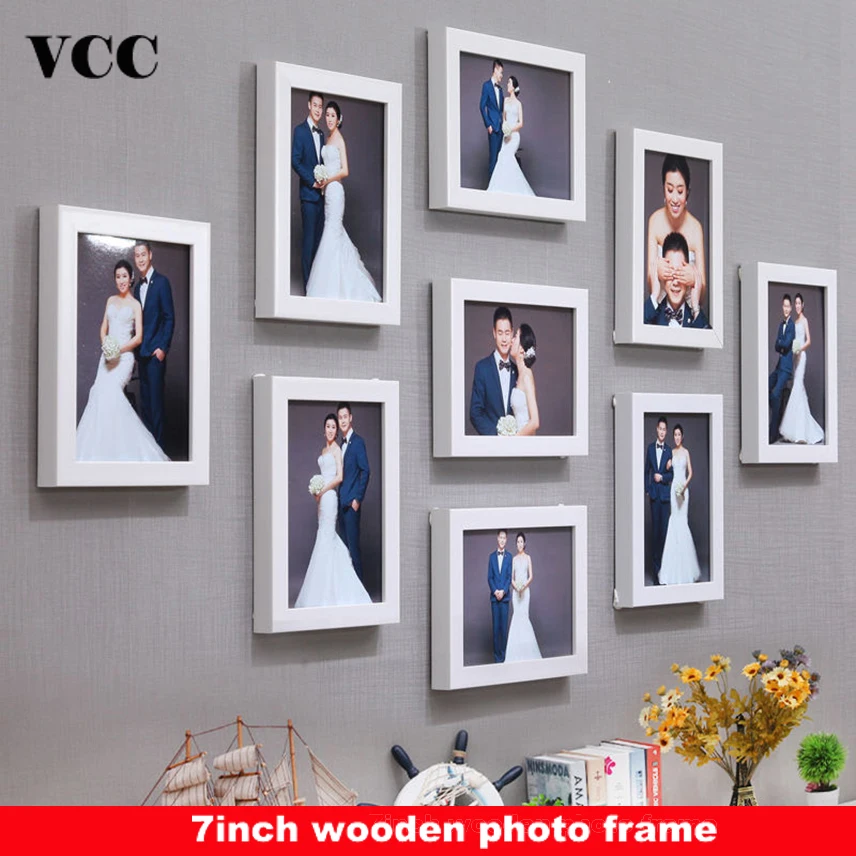 9 шт классические деревянные фоторамки для Wall Art украшение дома 7 дюймов