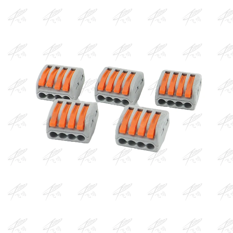 10Pcs PCT-214 Universal Compact Wire Wiring Connectors Connector 4 Pin conductor terminal block with lever fit new