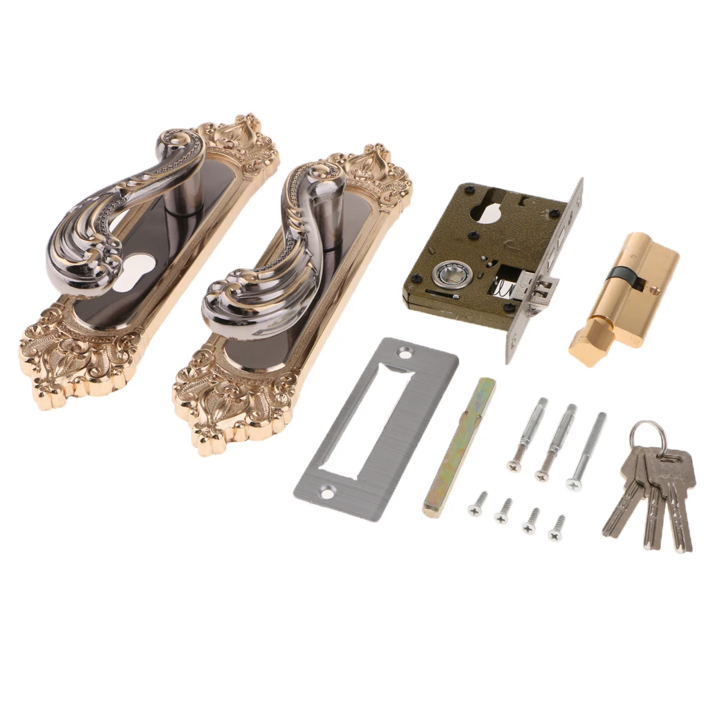 

Full Set Door Security Stainless Steel Bedroom Mortise Lever Handle Lock