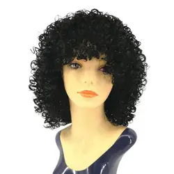 Парики черный синтетический парик длинные кудрявые афро-американские парики для женщин парики Прямая поставка Dec14