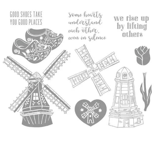 

windmill Transparent Clear Stamps and metal cutting die for DIY scrapbooking photo album/Card Making