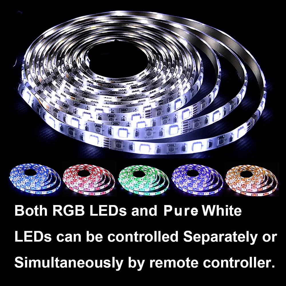 Bluetooth SMD RGB RGBW Светодиодные ленты 5050 диод лента 12 V 2,4G РФ Wi-Fi контроллер 5 M неоновая Светодиодная лента Ambilight ТВ Водонепроницаемый