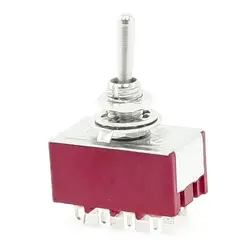 6A/125VAC 2A/250VAC 12 Pin 4PDT Вкл/вкл 2 позиции мини MTS-402 тумблер