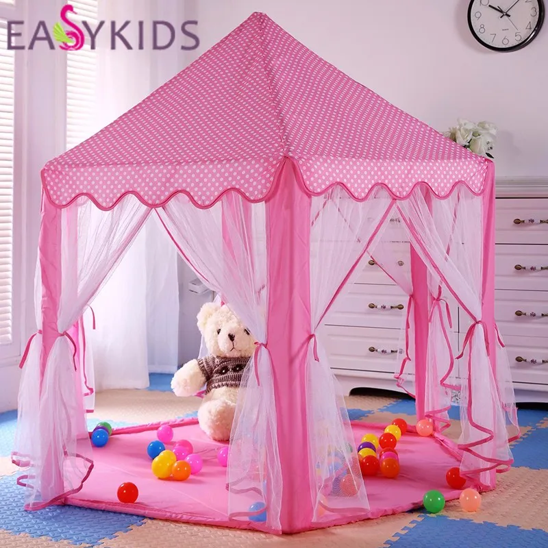 Kids Play Tent Teepee Gift Princess Castle Tipi Toy Tents Kids Play House Lodge Balls Pool Cottages Best Gifts (6)