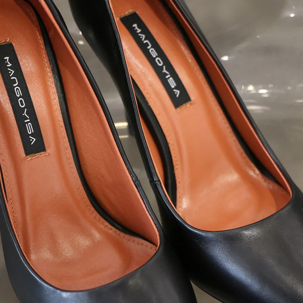 Pointed High Heels/Women's Pumps Are Designed For Elegant Fashion Women To Work And Made Of Genuine Leather 2019 MANGOYISA
