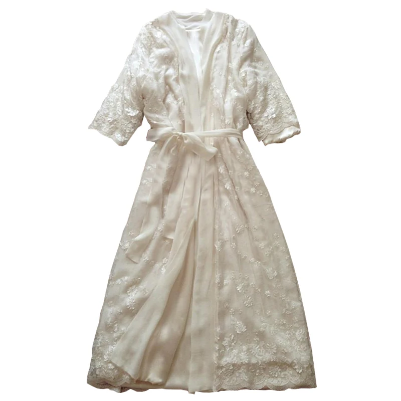 Шелковый спальный халат+ ночная рубашка женская зимняя утолщенная теплая Пижама сексуальный купальный халат из двух частей женские длинные ночные рубашки DS1121