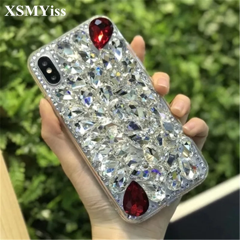 XSMYiss 3D Luxury Bling Crystal Diamond Soft TPU Back Cover Phone For Samsung S4 S5 S6 S7 edge S8 S9 Plus Note 3 4 5 8 |