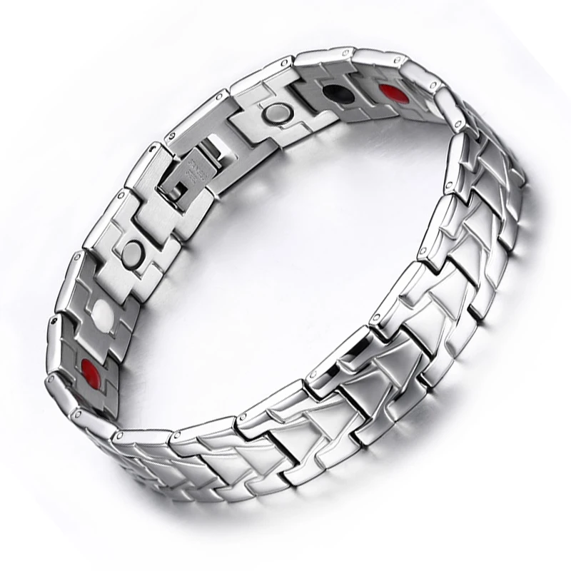 

Fashion Friendship Bracelet Femme Stainless Steel Health Magnetic Bracelets Bangle For Female Male Silver Jewelry Wrist Bands