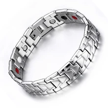 Fashion Friendship Bracelet Femme Stainless Steel Health Magnetic Bracelets Bangle For Female Male Silver Jewelry Wrist Bands