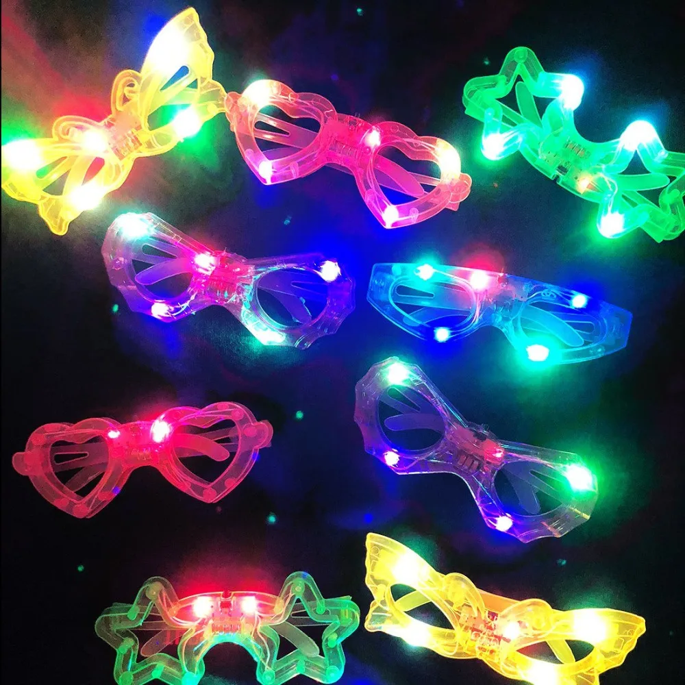 10pcs Led Glasses for Party Glow in The Dark Toys Supplies Christmas Decorative Lighting Classic Gift Toys for Kids
