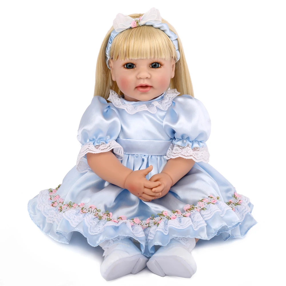 KAYDORA 20 дюймов 50 см Силиконовые Reborn Baby куклы Baby Alive очаровательны Реалистичная девочка кукла Дети голубое платье принцессы игрушки подарки